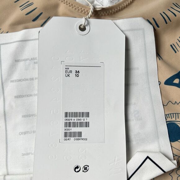 Maison Martin Margiela Paris x H&M Tattoo Print Long Sleeve Top Sz 6 NWT #105 - Picture 7 of 12